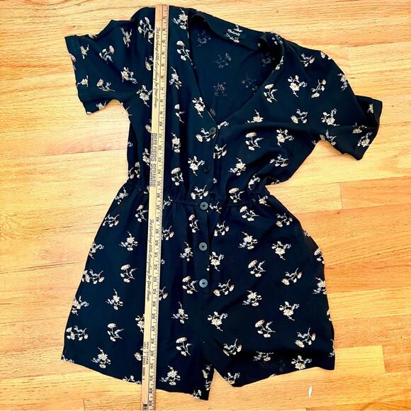 Madewell | Black Floral Romper Size Small - Picture 10 of 14
